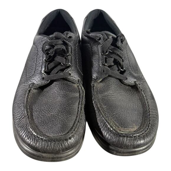 SAS Bout Time Shoes Men’s Size 8.5 M Black Leather Moc Toe Lace Up Comfort - Picture 3 of 8